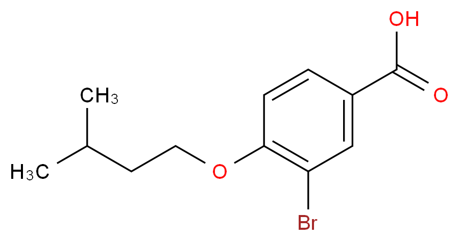 3-Bromo-4-(isopentyloxy)benzoic acid_分子结构_CAS_881596-09-4)