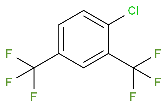 1-chloro-2,4-bis(trifluoromethyl)benzene_分子结构_CAS_327-76-4