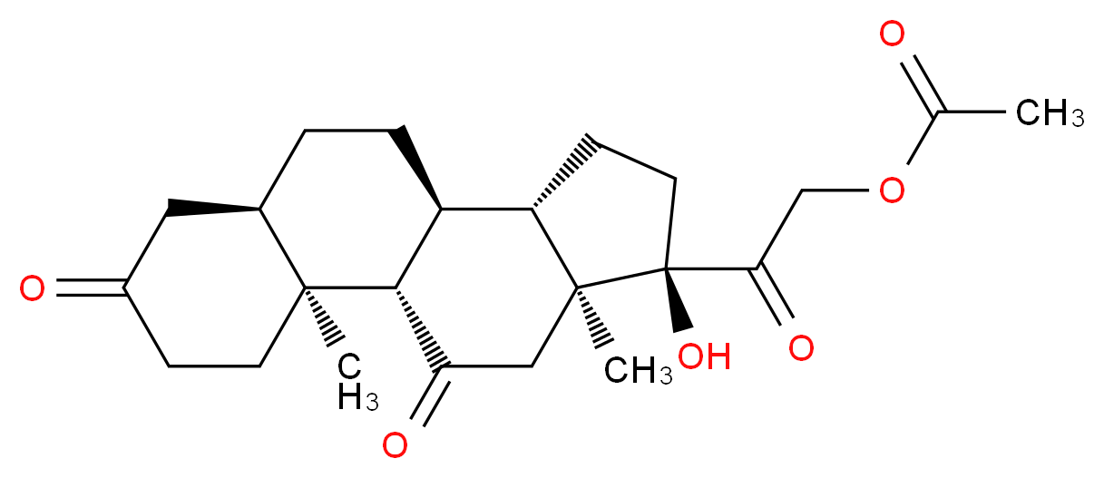 2-[(1S,2S,7R,10S,11S,14R,15S)-14-hydroxy-2,15-dimethyl-5,17-dioxotetracyclo[8.7.0.0<sup>2</sup>,<sup>7</sup>.0<sup>1</sup><sup>1</sup>,<sup>1</sup><sup>5</sup>]heptadecan-14-yl]-2-oxoethyl acetate_分子结构_CAS_1499-59-8