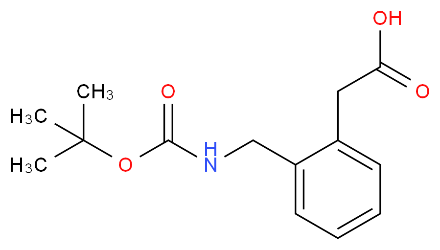 Boc-(2-aminomethylphenyl)acetic acid_分子结构_CAS_40851-66-9)