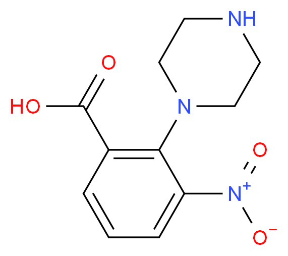 3-nitro-2-(piperazin-1-yl)benzoic acid_分子结构_CAS_374063-89-5