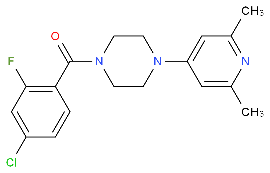 1-(4-chloro-2-fluorobenzoyl)-4-(2,6-dimethyl-4-pyridinyl)piperazine_分子结构_CAS_)