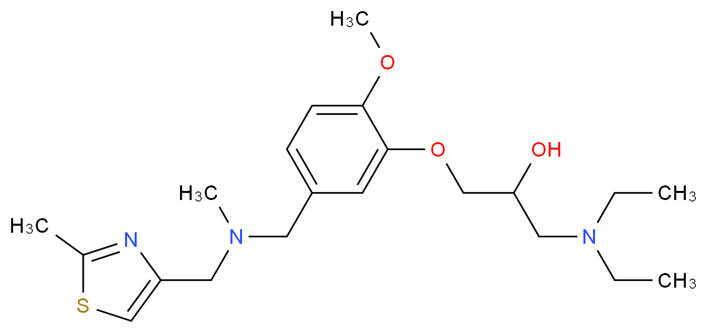 1-(diethylamino)-3-[2-methoxy-5-({methyl[(2-methyl-1,3-thiazol-4-yl)methyl]amino}methyl)phenoxy]-2-propanol_分子结构_CAS_)