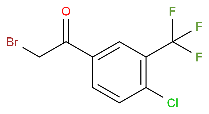 2-bromo-1-[4-chloro-3-(trifluoromethyl)phenyl]ethan-1-one_分子结构_CAS_630404-09-0