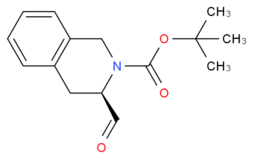 tert-butyl (3R)-3-formyl-1,2,3,4-tetrahydroisoquinoline-2-carboxylate_分子结构_CAS_444583-19-1