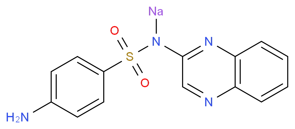 4-amino-N-(quinoxalin-2-yl)-N-sodiobenzene-1-sulfonamide_分子结构_CAS_59-40-5