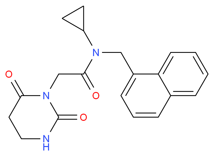 N-cyclopropyl-2-(2,6-dioxotetrahydropyrimidin-1(2H)-yl)-N-(1-naphthylmethyl)acetamide_分子结构_CAS_)