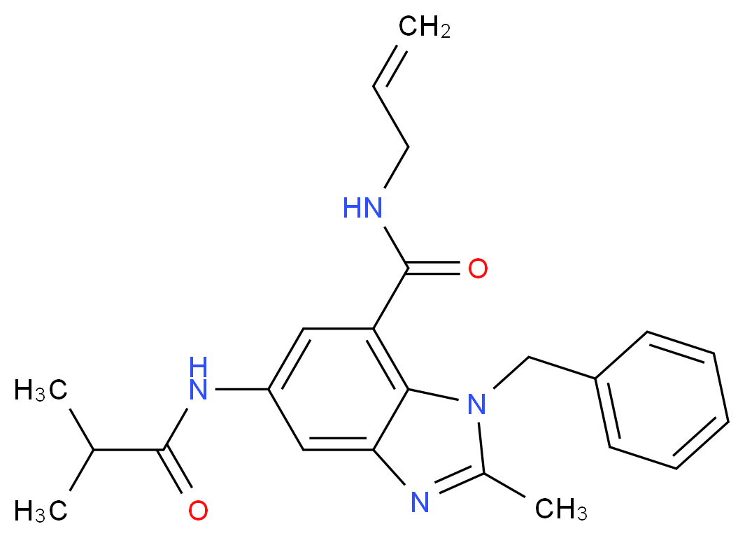 N-allyl-1-benzyl-5-(isobutyrylamino)-2-methyl-1H-benzimidazole-7-carboxamide_分子结构_CAS_)