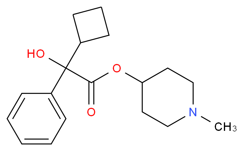 1-methylpiperidin-4-yl 2-cyclobutyl-2-hydroxy-2-phenylacetate_分子结构_CAS_54390-94-2