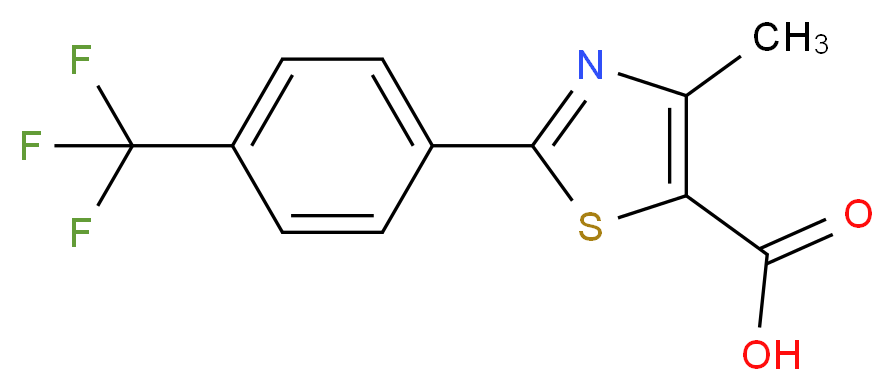 4-Methyl-2-(4-(trifluoromethyl)phenyl)thiazole-5-carboxylic acid_分子结构_CAS_144059-86-9)