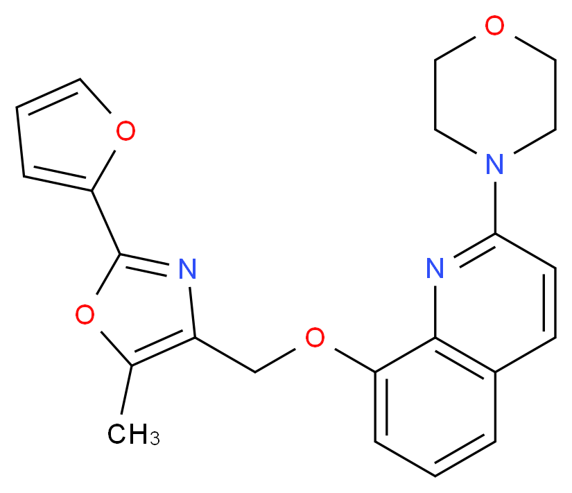8-{[2-(2-furyl)-5-methyl-1,3-oxazol-4-yl]methoxy}-2-morpholin-4-ylquinoline_分子结构_CAS_)
