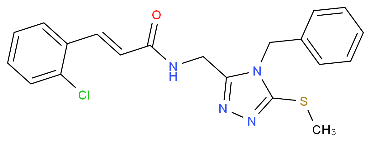(2E)-N-{[4-benzyl-5-(methylthio)-4H-1,2,4-triazol-3-yl]methyl}-3-(2-chlorophenyl)acrylamide_分子结构_CAS_)