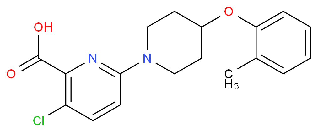 3-chloro-6-[4-(2-methylphenoxy)-1-piperidinyl]-2-pyridinecarboxylic acid_分子结构_CAS_)
