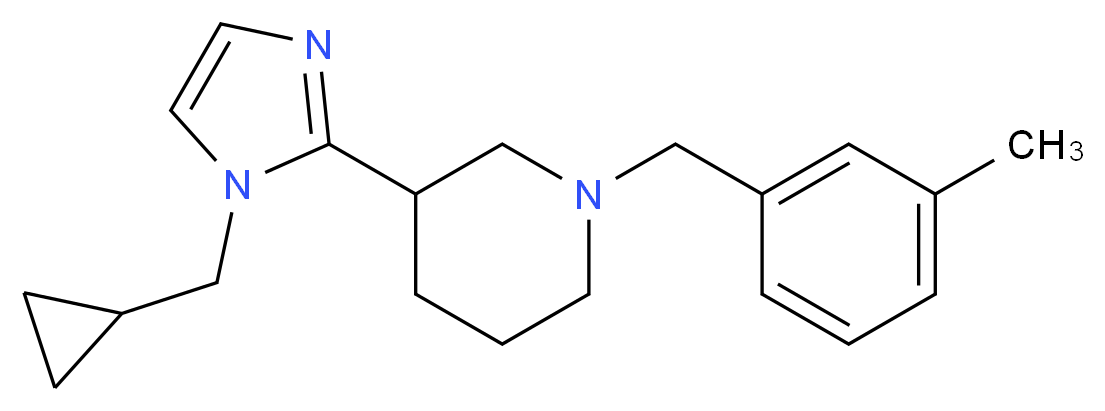 3-[1-(cyclopropylmethyl)-1H-imidazol-2-yl]-1-(3-methylbenzyl)piperidine_分子结构_CAS_)