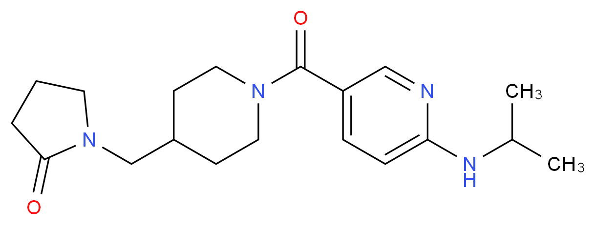 1-[(1-{[6-(isopropylamino)-3-pyridinyl]carbonyl}-4-piperidinyl)methyl]-2-pyrrolidinone_分子结构_CAS_)