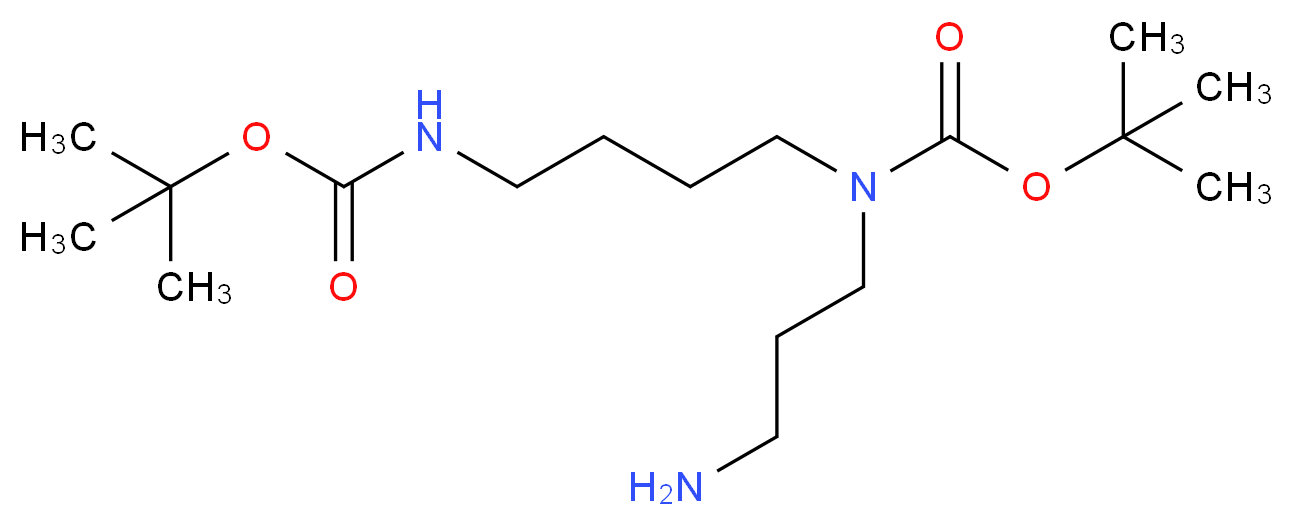 N1,N5-双-Boc-亚精胺_分子结构_CAS_68076-39-1)