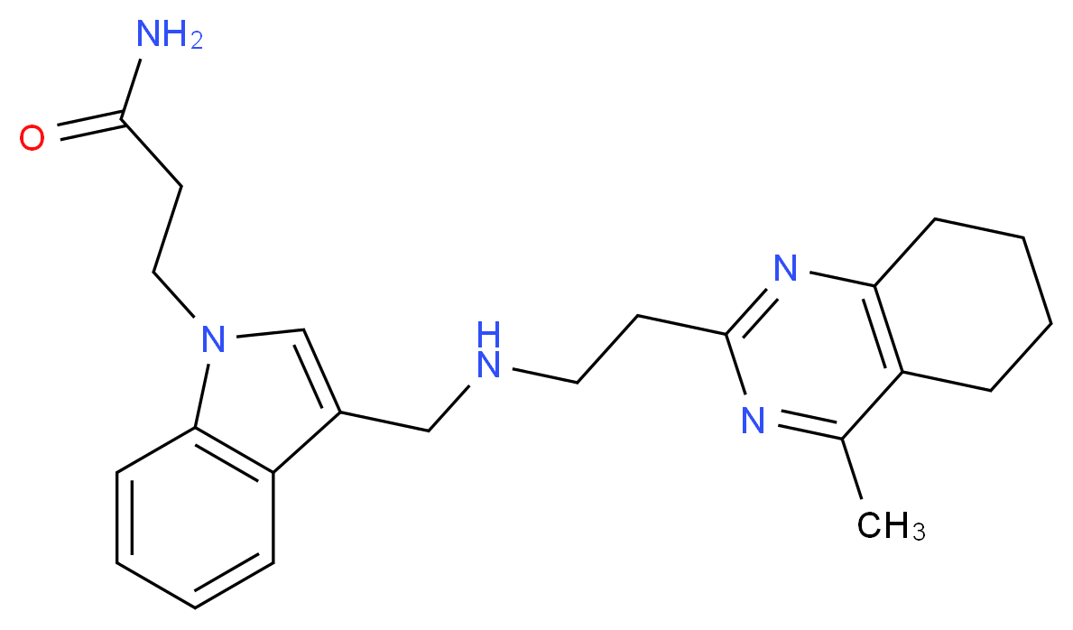 3-[3-({[2-(4-methyl-5,6,7,8-tetrahydroquinazolin-2-yl)ethyl]amino}methyl)-1H-indol-1-yl]propanamide_分子结构_CAS_)