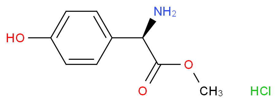 D-4-Hydroxyphenylglycine methyl ester hydrochloride_分子结构_CAS_57591-61-4)