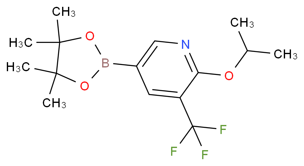 2-Isopropoxy-5-(4,4,5,5-tetraMethyl-1,3,2-dioxaborolan-2-yl)-3-(trifluoroMethyl)pyridine_分子结构_CAS_1334607-81-6)