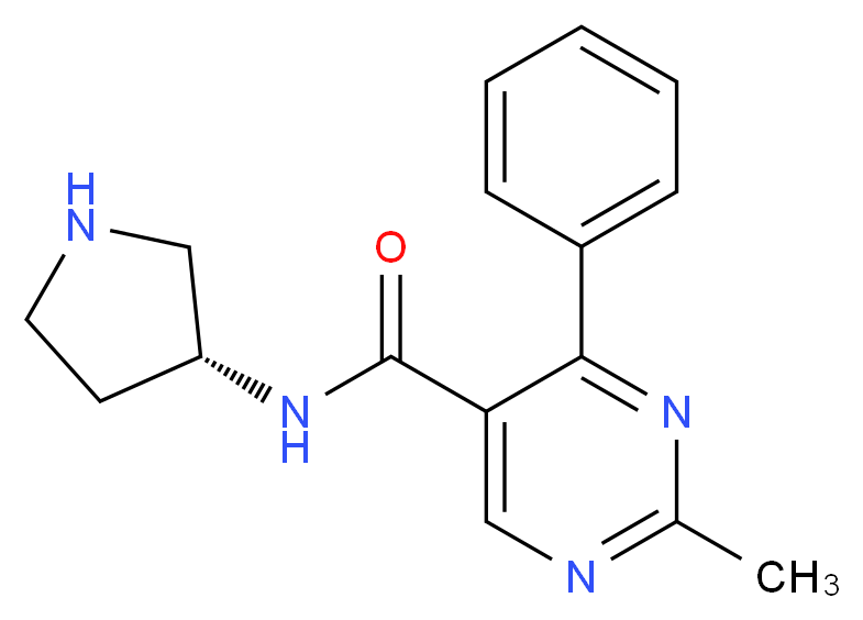 2-methyl-4-phenyl-N-[(3R)-pyrrolidin-3-yl]pyrimidine-5-carboxamide_分子结构_CAS_)