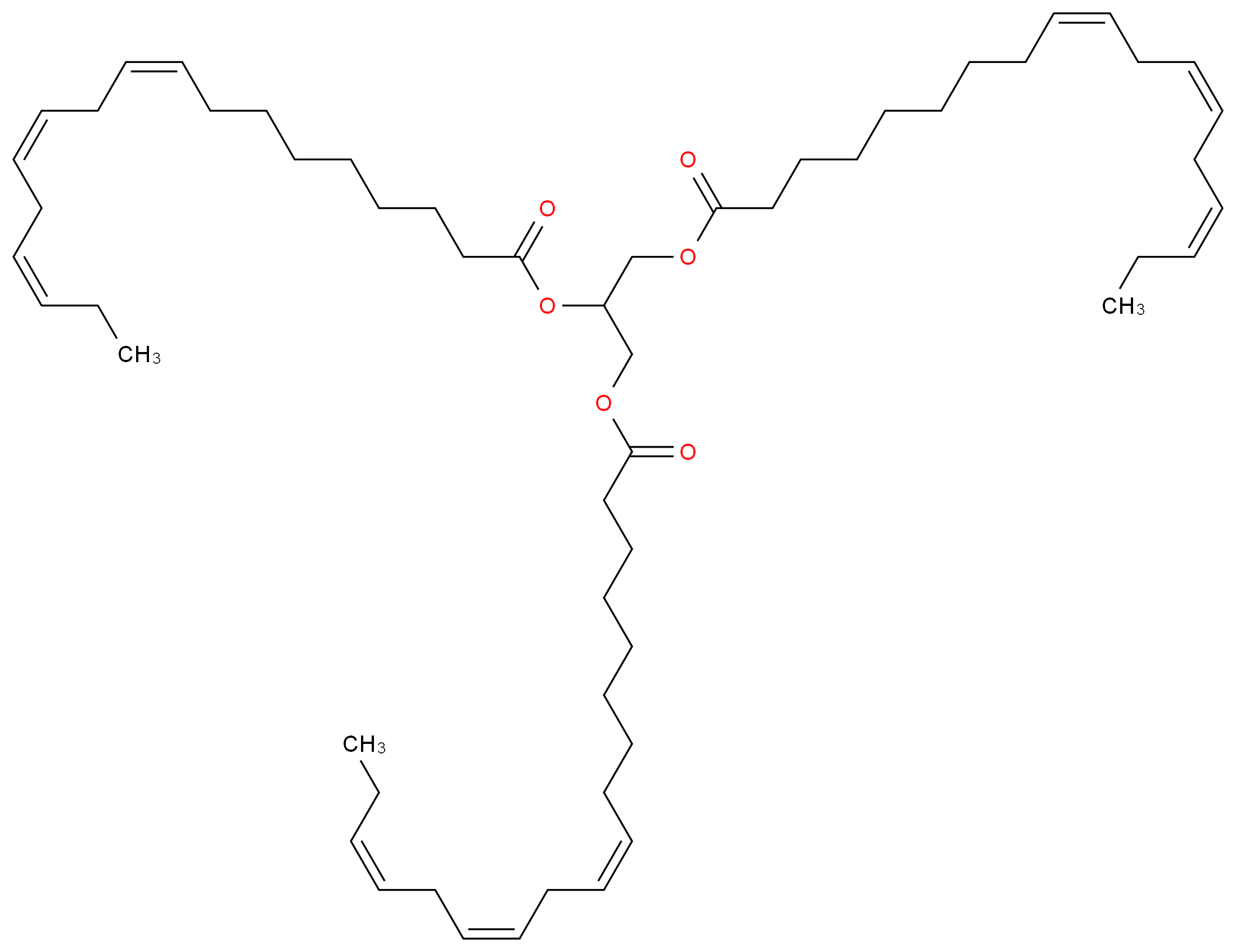 1,3-bis[(9Z,12Z,15Z)-octadeca-9,12,15-trienoyloxy]propan-2-yl (9Z,12Z,15Z)-octadeca-9,12,15-trienoate_分子结构_CAS_14465-68-0