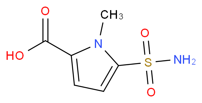 1-methyl-5-sulfamoyl-1H-pyrrole-2-carboxylic acid_分子结构_CAS_306936-62-9