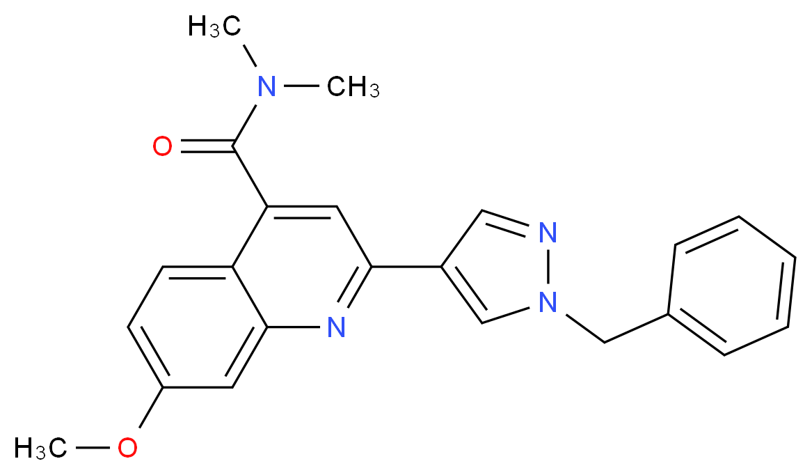 2-(1-benzyl-1H-pyrazol-4-yl)-7-methoxy-N,N-dimethyl-4-quinolinecarboxamide_分子结构_CAS_)