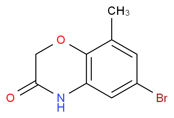 6-bromo-8-methyl-3,4-dihydro-2H-1,4-benzoxazin-3-one_分子结构_CAS_121564-97-4