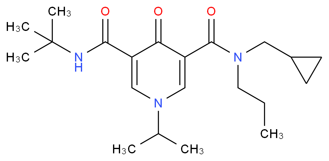 N'-(tert-butyl)-N-(cyclopropylmethyl)-1-isopropyl-4-oxo-N-propyl-1,4-dihydro-3,5-pyridinedicarboxamide_分子结构_CAS_)