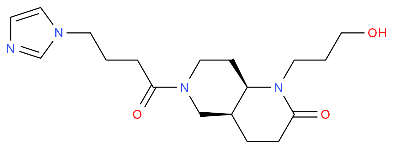(4aS*,8aR*)-1-(3-hydroxypropyl)-6-[4-(1H-imidazol-1-yl)butanoyl]octahydro-1,6-naphthyridin-2(1H)-one_分子结构_CAS_)