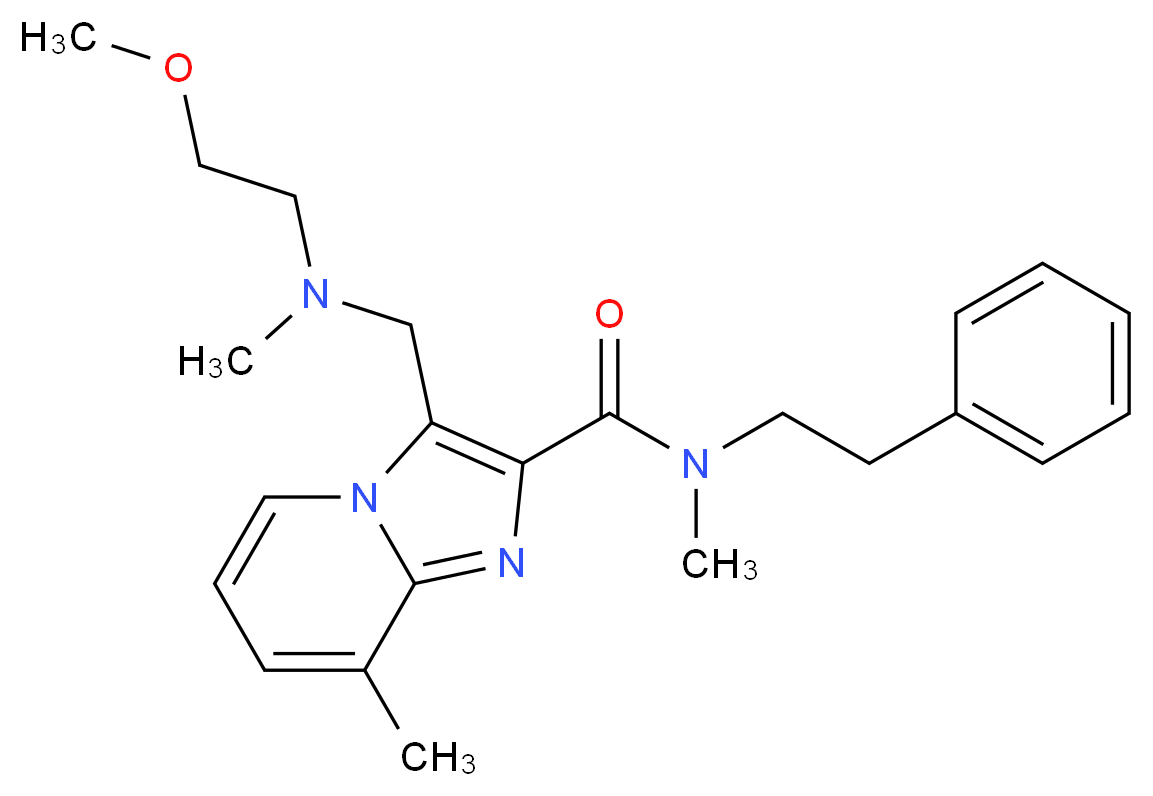 3-{[(2-methoxyethyl)(methyl)amino]methyl}-N,8-dimethyl-N-(2-phenylethyl)imidazo[1,2-a]pyridine-2-carboxamide_分子结构_CAS_)
