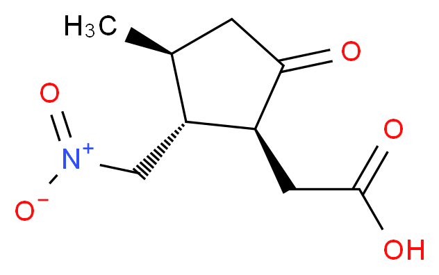 [1S-(1β,2α,3β)]-(+)-3-甲基-2-(硝基甲基)-5-氧代环戊烷乙酸_分子结构_CAS_123000-45-3)