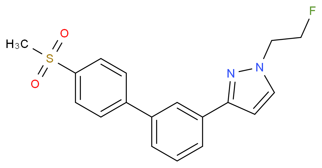 1-(2-fluoroethyl)-3-[4'-(methylsulfonyl)-3-biphenylyl]-1H-pyrazole_分子结构_CAS_)