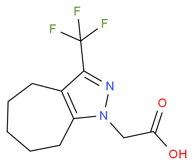 (3-Trifluoromethyl-5,6,7,8-tetrahydro-4H-cycloheptapyrazol-1-yl)-acetic acid_分子结构_CAS_)