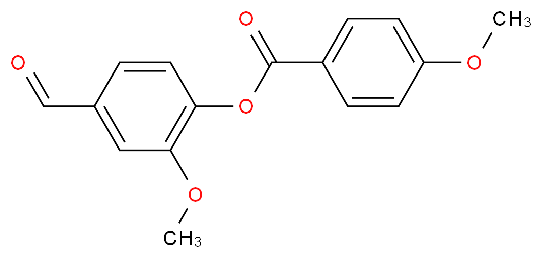 4-Methoxy-benzoic acid 4-formyl-2-methoxy-phenyl ester_分子结构_CAS_5420-38-2)