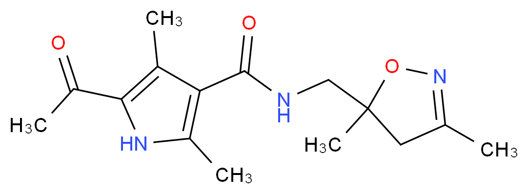 5-acetyl-N-[(3,5-dimethyl-4,5-dihydroisoxazol-5-yl)methyl]-2,4-dimethyl-1H-pyrrole-3-carboxamide_分子结构_CAS_)