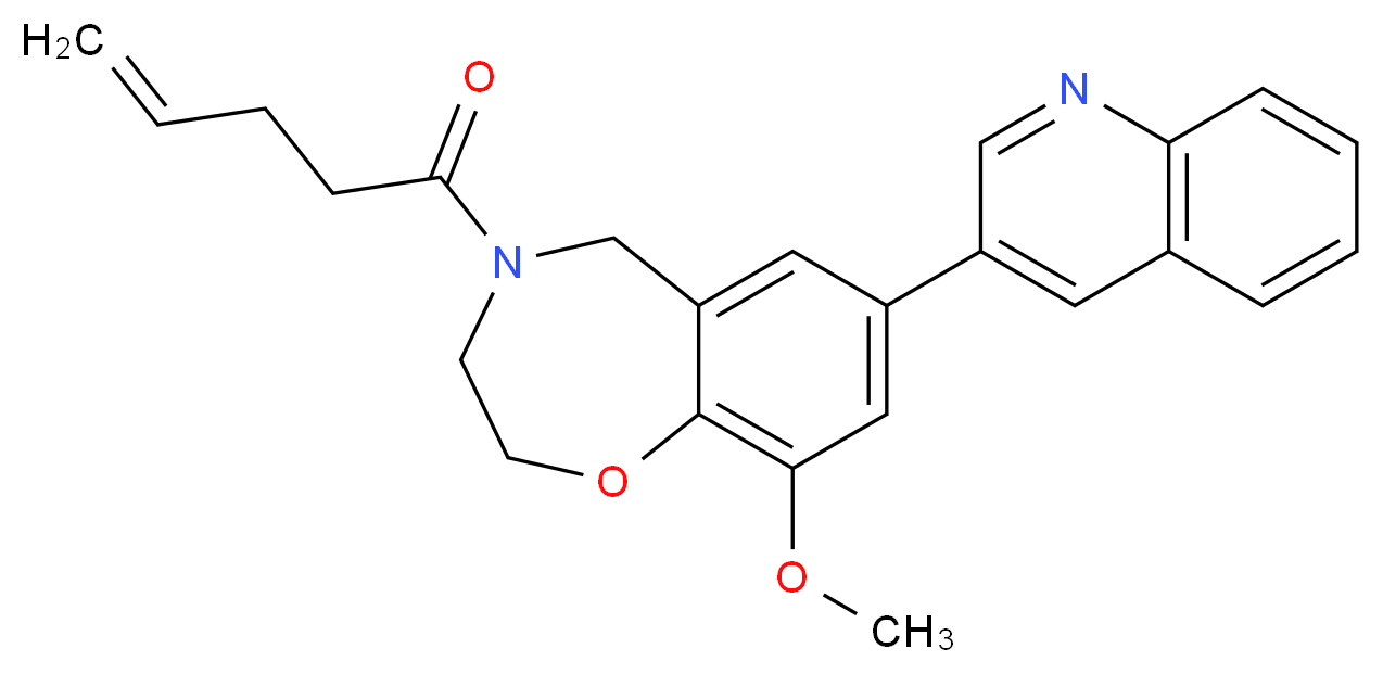 9-methoxy-4-(4-pentenoyl)-7-(3-quinolinyl)-2,3,4,5-tetrahydro-1,4-benzoxazepine_分子结构_CAS_)