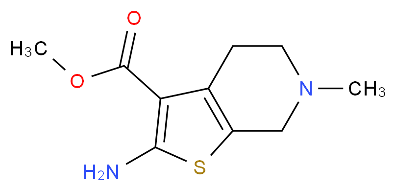 2-Amino-6-methyl-4,5,6,7-tetrahydro-thieno[2,3-c]-pyridine-3-carboxylic acid methyl ester_分子结构_CAS_303998-84-7)