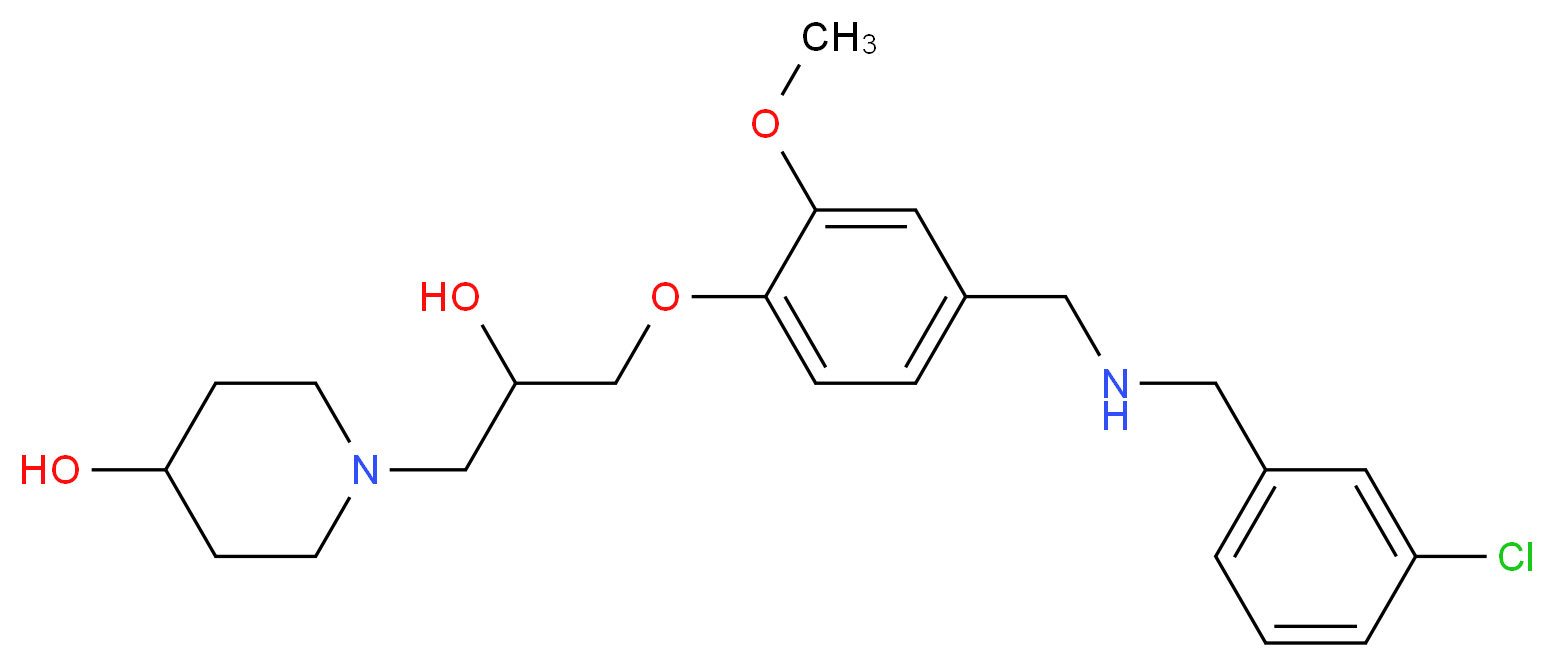 1-[3-(4-{[(3-chlorobenzyl)amino]methyl}-2-methoxyphenoxy)-2-hydroxypropyl]-4-piperidinol_分子结构_CAS_)
