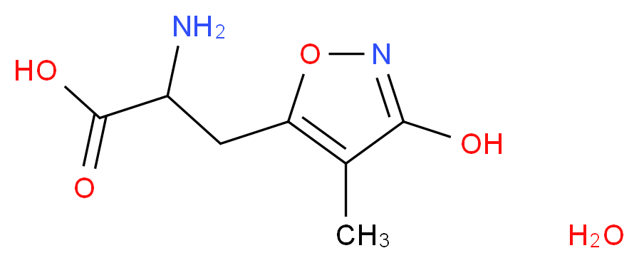 (R,S)-α-Amino-3-hydroxy-4-methyl-5-isoxazolepropionic Acid Monohydrate_分子结构_CAS_210049-09-5)