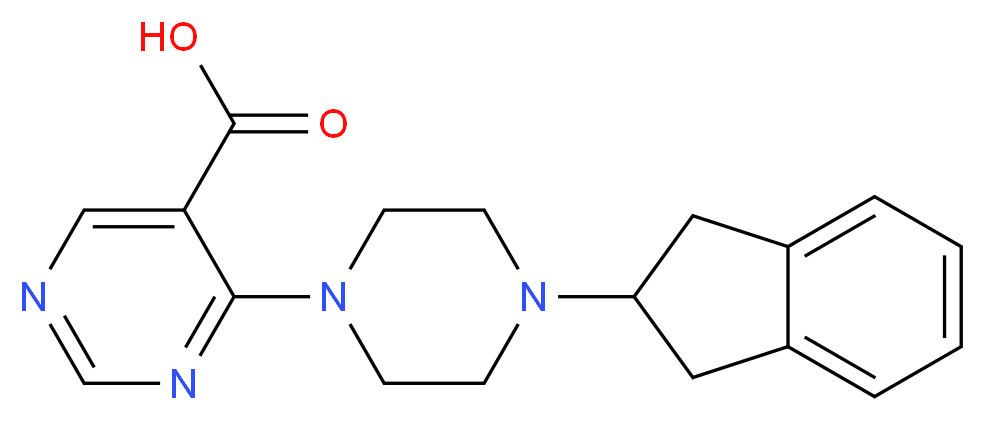 4-[4-(2,3-dihydro-1H-inden-2-yl)piperazin-1-yl]pyrimidine-5-carboxylic acid_分子结构_CAS_)