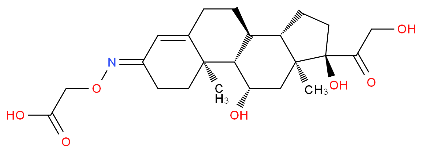 Hydrocortisone 3-(O-carboxymethyl)oxime_分子结构_CAS_43188-86-9)