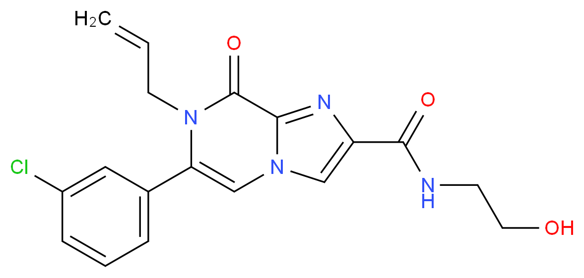 7-allyl-6-(3-chlorophenyl)-N-(2-hydroxyethyl)-8-oxo-7,8-dihydroimidazo[1,2-a]pyrazine-2-carboxamide_分子结构_CAS_)
