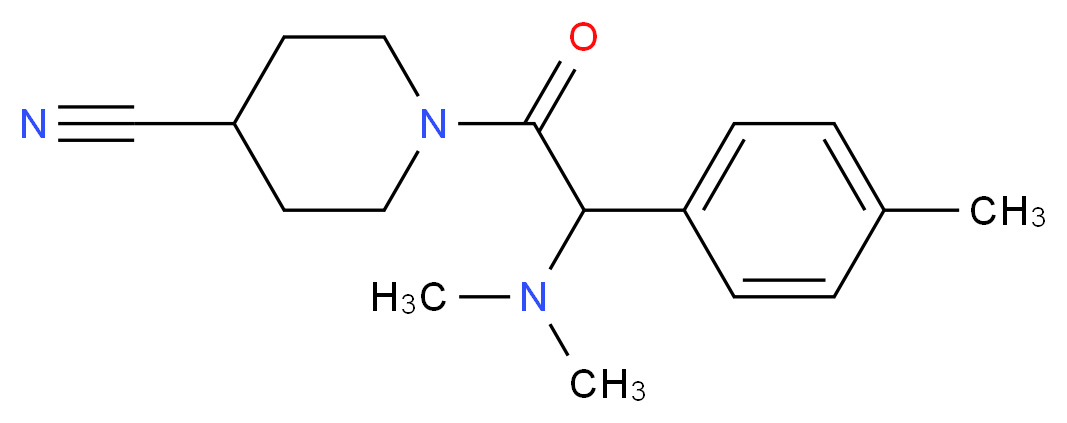 1-[(dimethylamino)(4-methylphenyl)acetyl]-4-piperidinecarbonitrile_分子结构_CAS_)