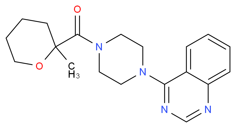 4-{4-[(2-methyltetrahydro-2H-pyran-2-yl)carbonyl]-1-piperazinyl}quinazoline_分子结构_CAS_)