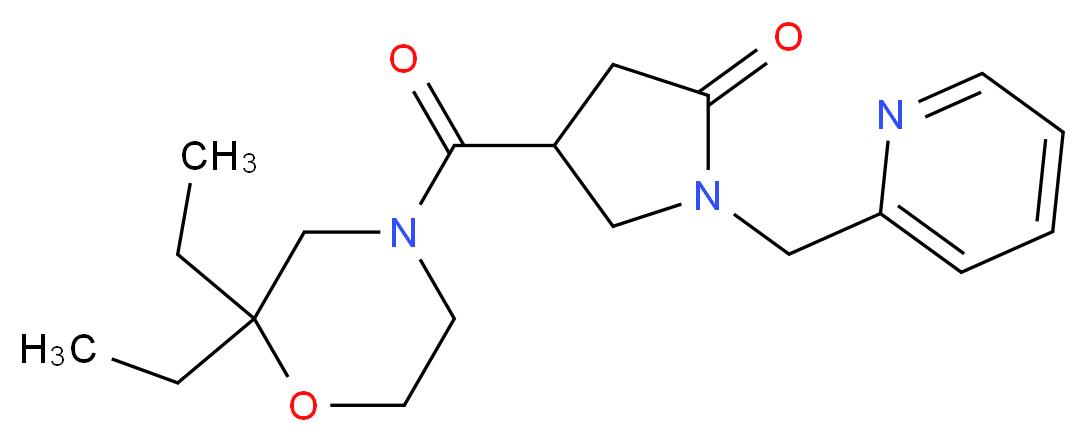 4-[(2,2-diethyl-4-morpholinyl)carbonyl]-1-(2-pyridinylmethyl)-2-pyrrolidinone_分子结构_CAS_)