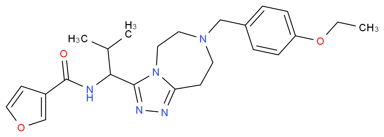 N-{1-[7-(4-ethoxybenzyl)-6,7,8,9-tetrahydro-5H-[1,2,4]triazolo[4,3-d][1,4]diazepin-3-yl]-2-methylpropyl}-3-furamide_分子结构_CAS_)