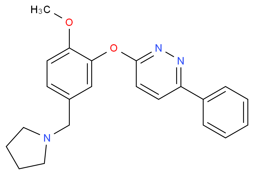 3-[2-methoxy-5-(pyrrolidin-1-ylmethyl)phenoxy]-6-phenylpyridazine_分子结构_CAS_)