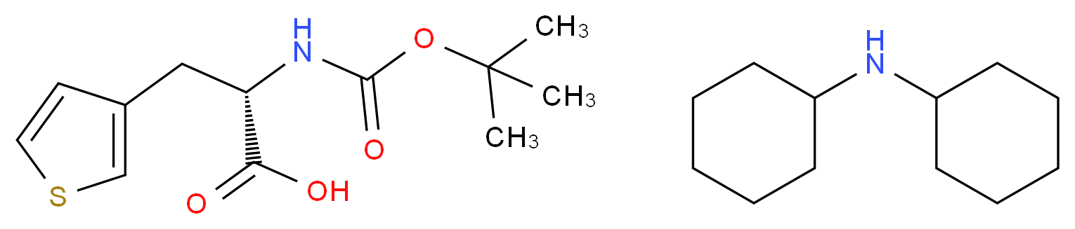 (2S)-2-{[(tert-butoxy)carbonyl]amino}-3-(thiophen-3-yl)propanoic acid; N-cyclohexylcyclohexanamine_分子结构_CAS_83825-42-7