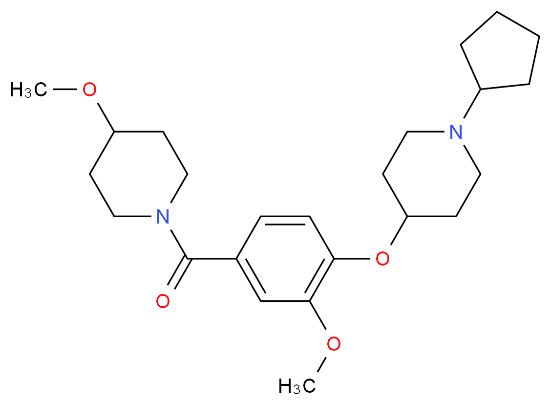 1-cyclopentyl-4-{2-methoxy-4-[(4-methoxy-1-piperidinyl)carbonyl]phenoxy}piperidine_分子结构_CAS_)